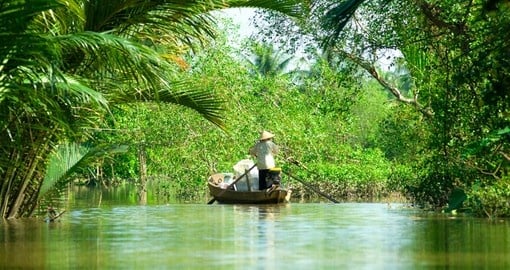 Sampan ride in the Mekong Delta