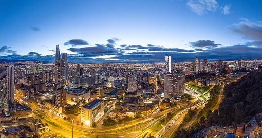 Experience Bogota at night on your next Colombia vacations.