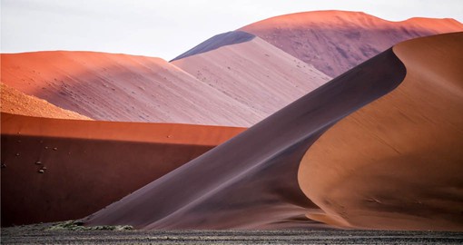 The red dunes of Sossusvlei are among the highest in the world