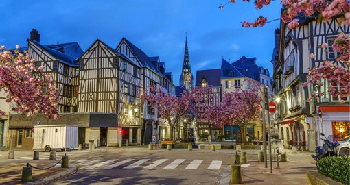 Rouen is renown for it's imposing Gothic Cathedral and beautifully restored medieval quarter