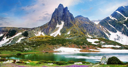 Admire the well-watered Rila Mountain, named for the large number of surrounding rivers, glaciers, and lakes