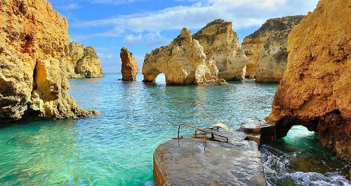 Clear blue waters in the Algarve