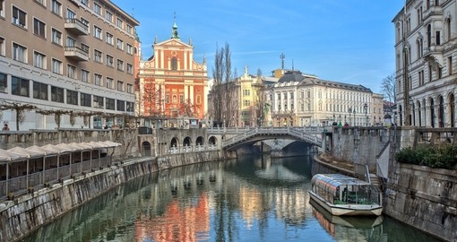 The center of the old town - always a popular spot to visit on Slovenia tours.