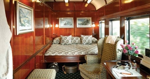 Experience all the amenities of the train during your next South Africa tours.