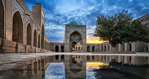Wander through the four monuments in Bukhara that make up the Poi-Kalyan Complex
