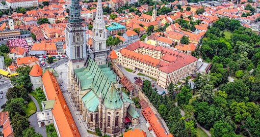 A scenic view of the phenomenal Zagreb Cathedral, the second tallest building in Croatia