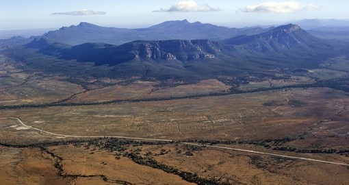 An aerial view of the majestic Wilpena Pound