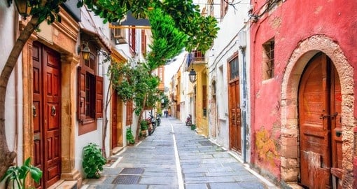 Discover the charming streets of the old town in Rethymno, Crete on your Greek Vacation