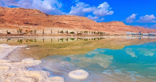 Float on by in the Dead Sea, famous for its high salt levels and unique ecosystem