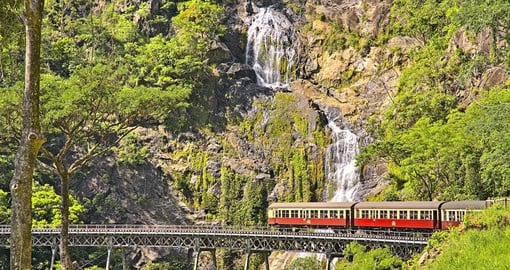 Experience the breathtaking view of the Kuranda Scenic Railway which runs for 23 miles