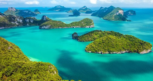 Composed of 42 islands Ang Thong National Marine Park is a heaven for snorkeling, hiking and sea kayaking