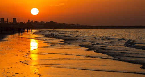 Sunset on the beach in Oman
