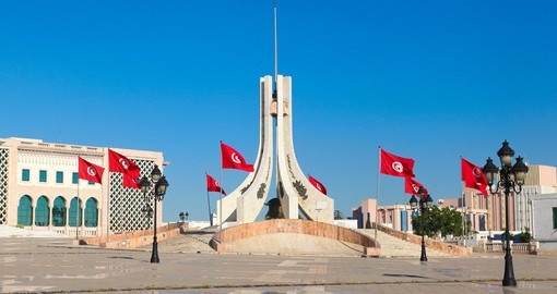 The main city square in Tunis