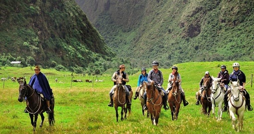 Horseback riding in the nearby valley