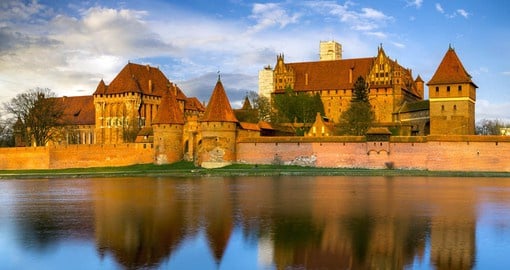 Completed in the early 1400s, Malbork Castle is considered the largest brick structure ever built