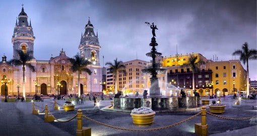 Considered the birthplace of Lima, Plaza Mayor was established in the 16th century