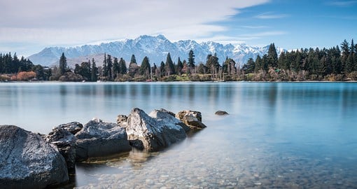 Escape the city life of Queenstown by relaxing on the shores of Lake Wakatipu and admiring The Remarkable mountain range