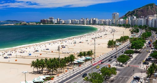Among the most famous beaches in the world, Copacabana stretches for over 5 kilometers
