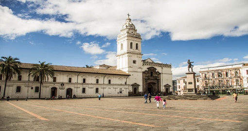 Plaza de Santo Domingo in old town Quito