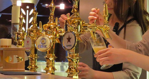 There is plenty of opportunity to sample the product during your visit to the Sapporo brewery