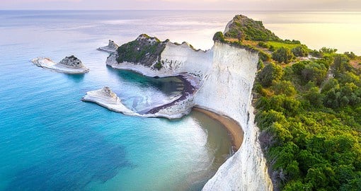 Study the power of nature at Cape Drastis, the northwesternmost tip forged by waves and water