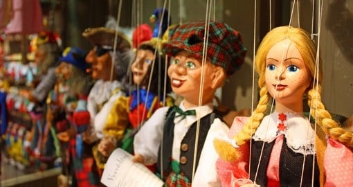 Traditional puppets made of wood