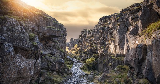 Atlantic tectonic plates, Thingvellir National Park UNESCO World Heritage Site, Iceland