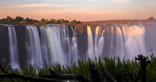 The boarder between Zambia and Zimbabwe, Victoria Falls is one of the world's largest waterfalls