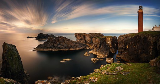 Escape the mainland to visit the 80 foot cliffs of the Butt of Lewis in the Outer Hebrides
