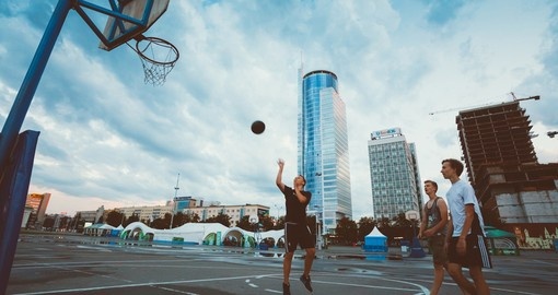 Street basketball in the center of Minsk