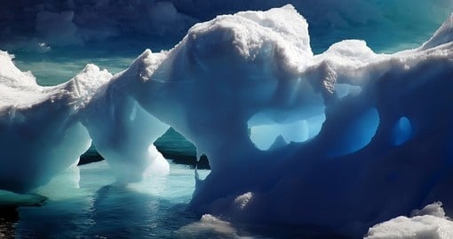Visit the glowing blue ice caves of the Antarctic and explore the region by ship on your Trip to Antarctica