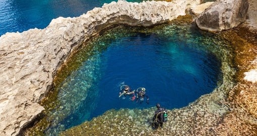 Heart shaped underwater cave