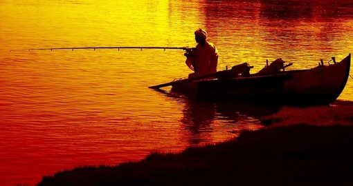 Fishermen on the banks of the Nile, Aswan