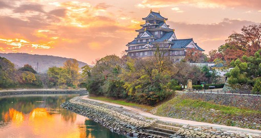 Okayama Castle is built on the banks of the Asahi River
