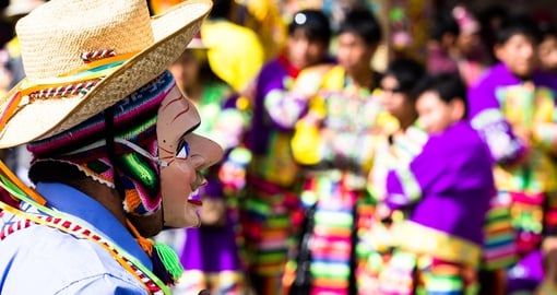 Peruvian women in traditional dress