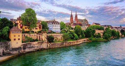 Stroll alongside the Rhine River in Basel, a city known for endless museums and culture