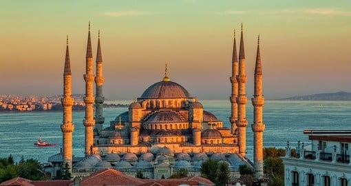 Blue mosque in glorious sunset, Istanbul
