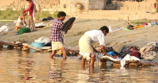 Washing clothes in the River Ganges