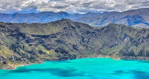 The water-filled caldera of Quilotoa is the most western volcano in the Ecuadorian Andes