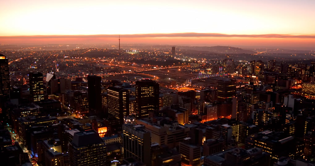 Johannesburg at sunset