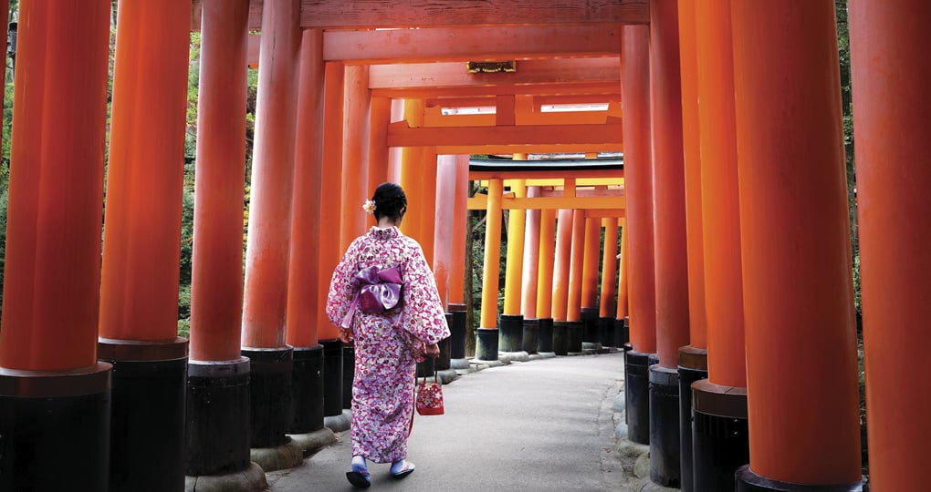 vermillion gates in Kyoto