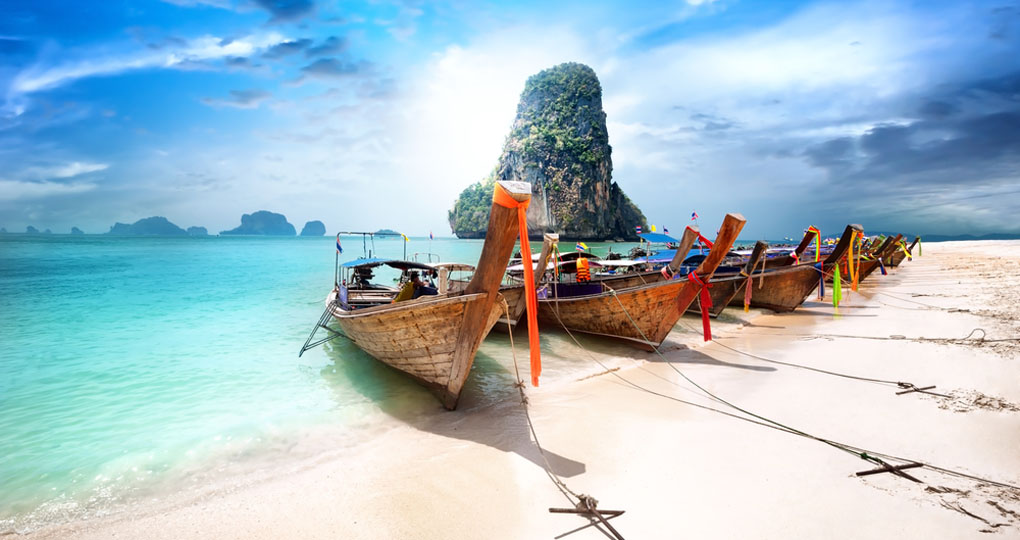 boats on beach Thailand