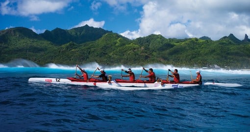 An outrigger is local transportation for some Cook Islanders