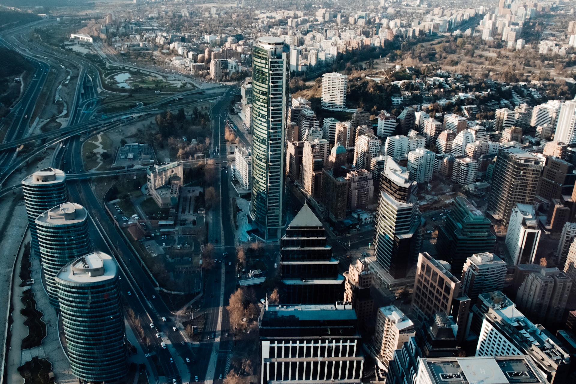 skyscrapers in Chile's capital Santiago