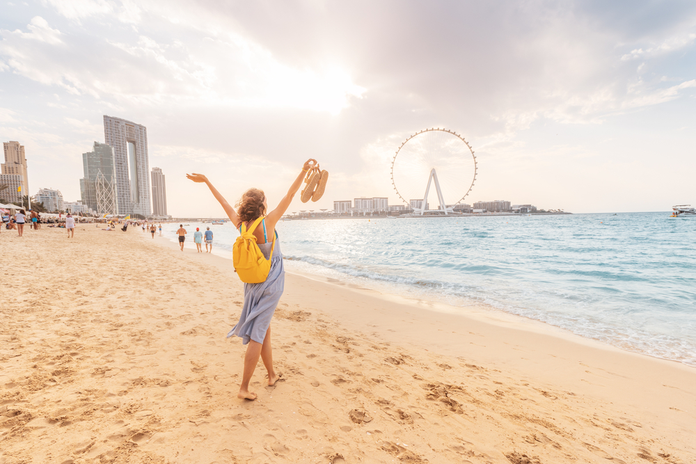 woman on Dubai beach