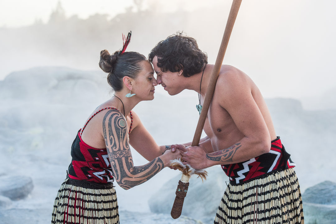 Maori greeting in Rotorua