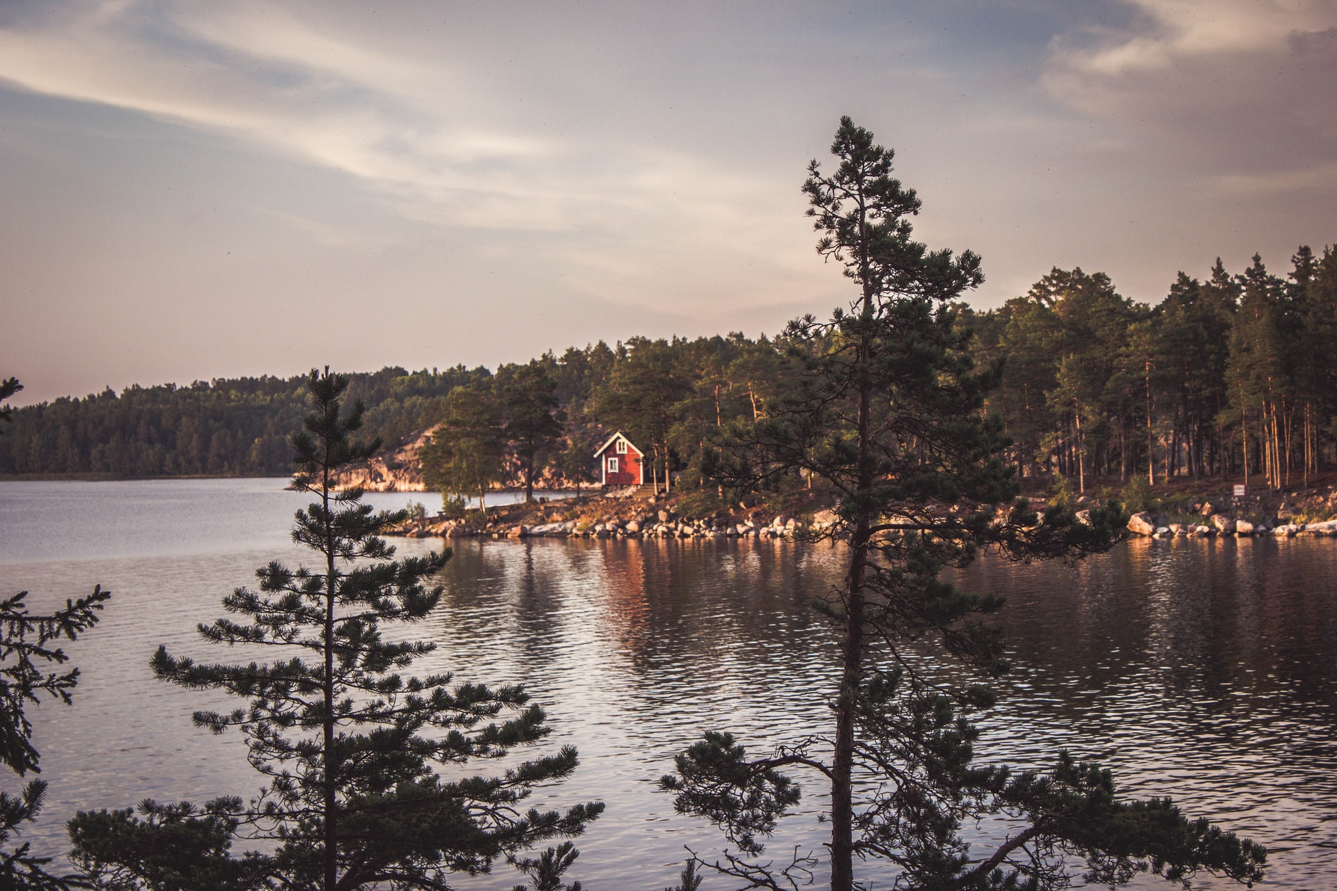 Sweden cabin on water