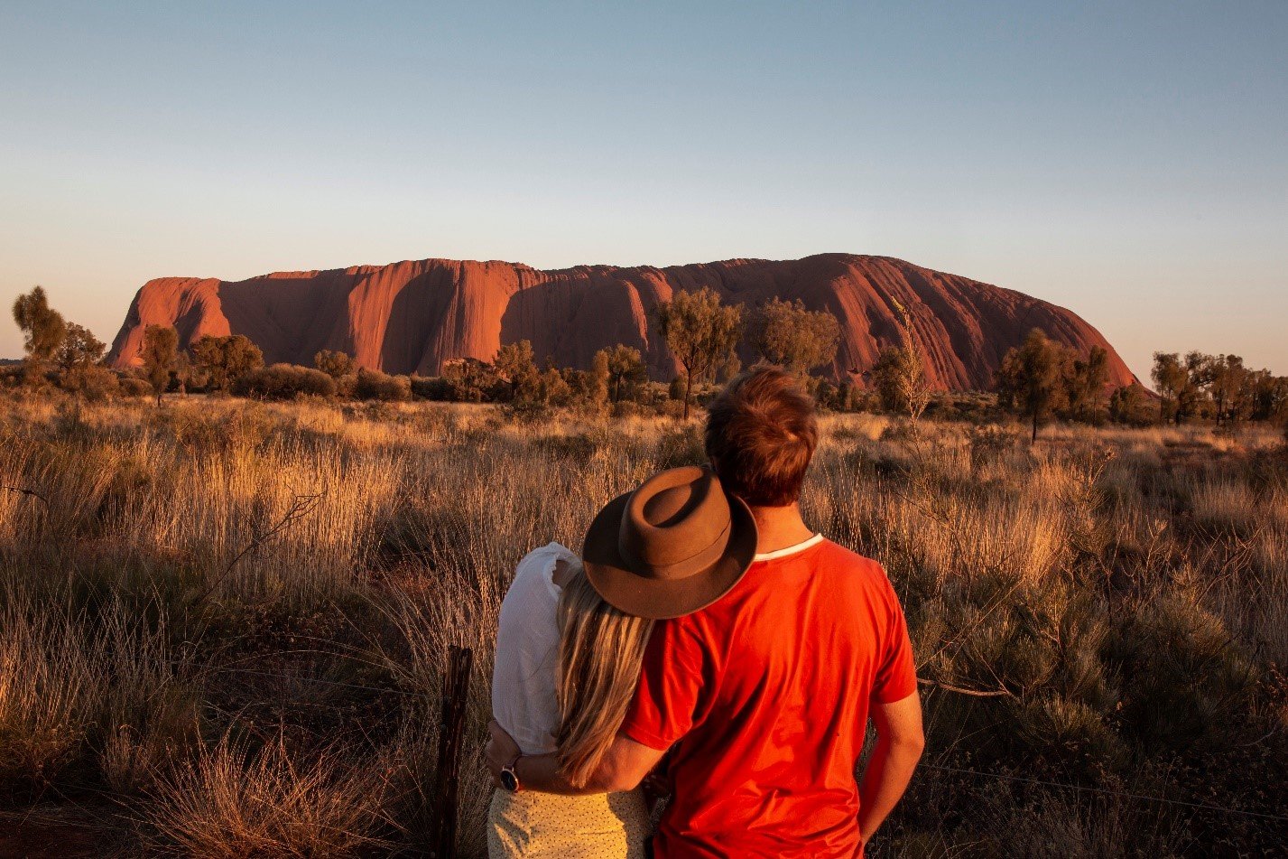 Couple admiring Uluru