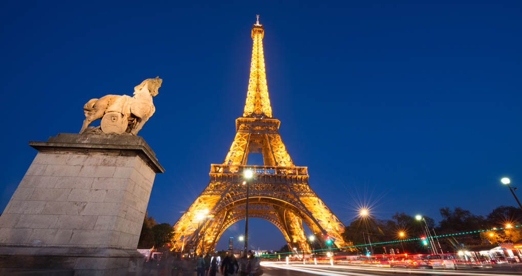 Eiffel Tower at nighttime