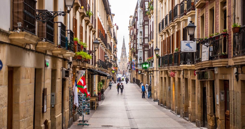 Old town shops and cafes of San Sebastian